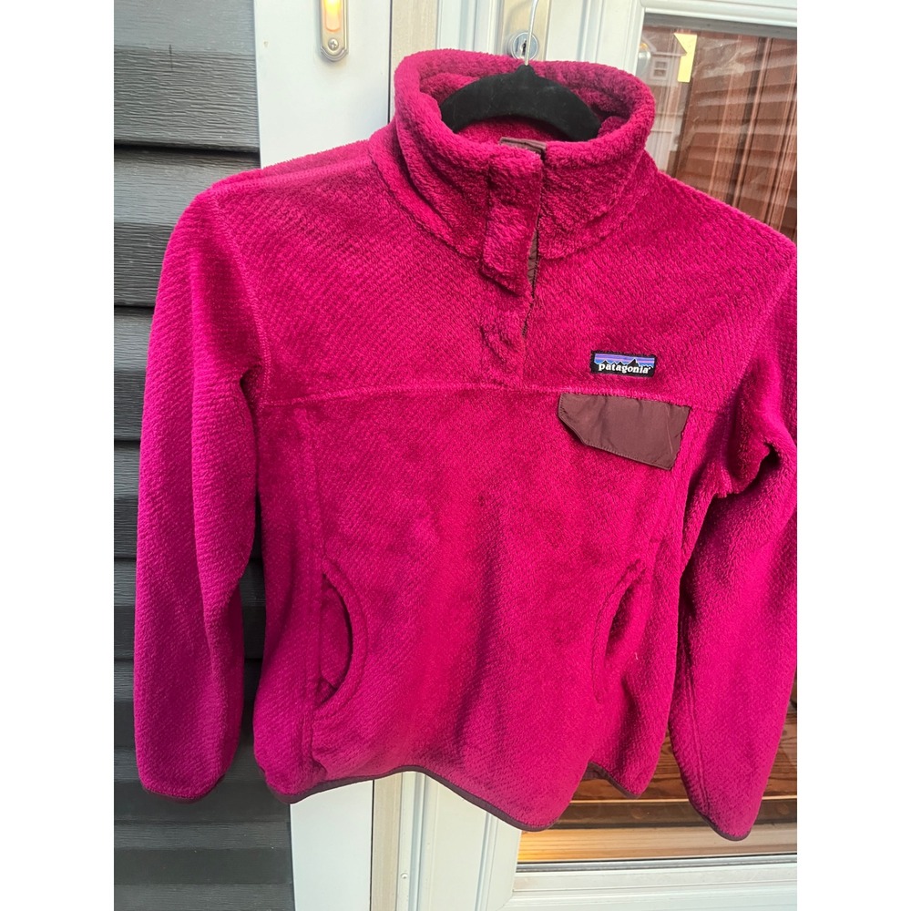 Patagonia Kids Re-Tool Snap-T Fleece Pullover Magenta Pink Small S 7-8